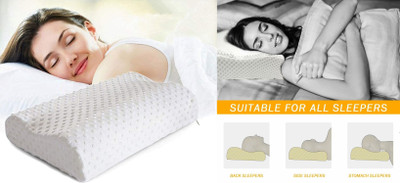PRATIK MARKETING Memory Foam Nature Sleeping Pillow Pack of 15(White)