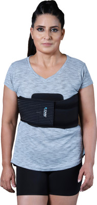Kcare Rib Belt | Elastic Chest Wrap Binder Compression & Support For Men & Women Back / Lumbar Support(Black)
