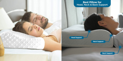 ANUSHKA ENTERPRISE Memory Foam Abstract Sleeping Pillow Pack of 1(White)