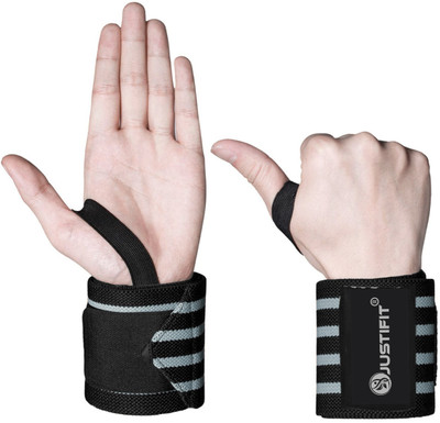 JUSTIFIT Professional Grade Wrap for Gym Wrist Band Pain Support Wrist Support(Grey)