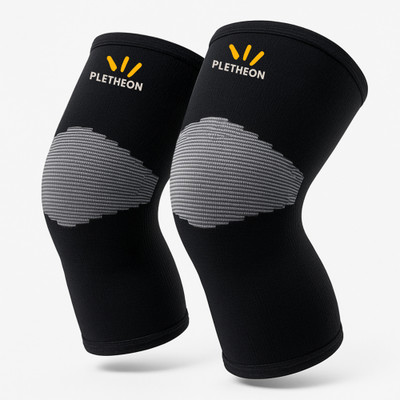 PLETHEON Compression Knee Support for Pain Relief, Sports, Gym & Injury Recovery Knee Support(Grey)