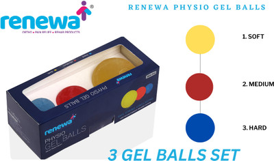 Renewa Gel Exercise Ball Set of 3 (SOFT HARD MEDIUM) for Muscles Strengthening Hand Grip/Fitness Grip(Blue)