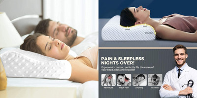 HIRUSH ENTERPRISE Memory Foam Abstract Sleeping Pillow Pack of 1(White)