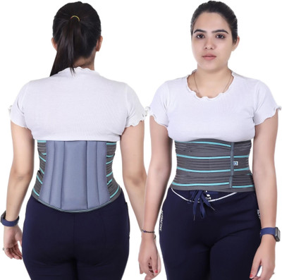 idika naturals NEW_S_NEW-Grey-Green Back Pain Belt Support-65 Back / Lumbar Support(Black)