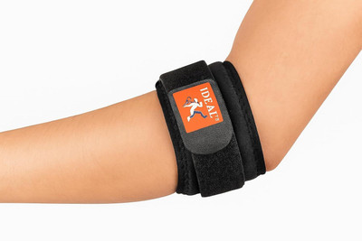 Ideal Tennis Elbow Support Strap for Pain Relief Adjustable Compression Brace with Pad Arm Support(Black)