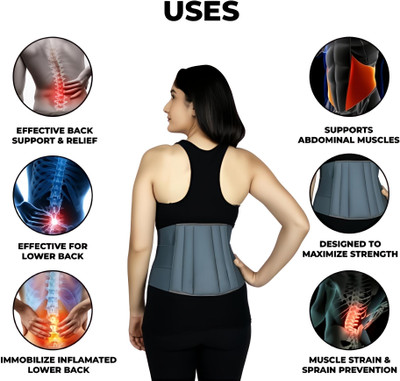 Witzion Adjustable Lumbo Sacral Belt for Back Pain Relief - Men & Women Support Back / Lumbar Support(Grey)