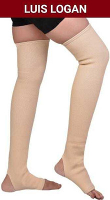 LUIS LOGAN Varicose vein Stocking Circulation Compression Socks (Beige,M) Knee Support(Beige)