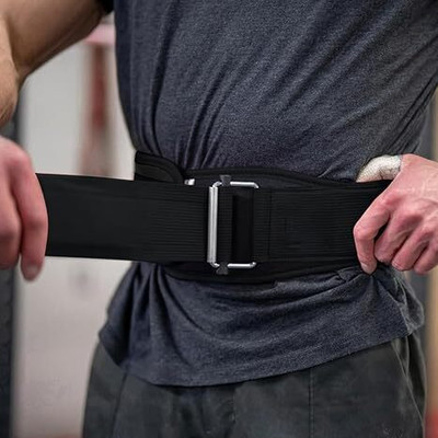 life again GYM BELT FOR MEN AND WOMEN 6 INCH DOUBLE BELT BACK AND ABDOMINAL SUPPORT Back / Lumbar Support(Black)