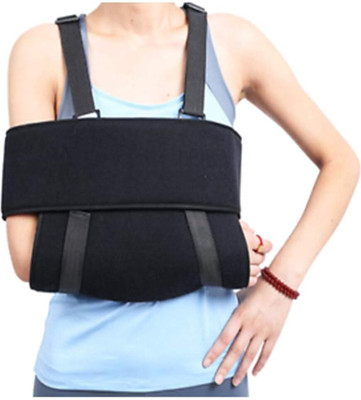 IRIS Dislocated Shoulder Sling for Broken Arm - Ergonomic, Lightweight, Breathable Mesh, Neoprene Padded Strap - Suits both Men & Women Arm Support(Black, White)
