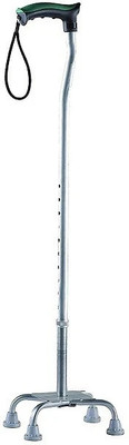 A1CARE Walking Stick Quadripod-Universal Size Arm Support(Silver)