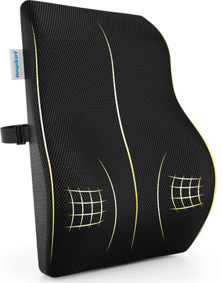 HOSPIKART Memory Foam Backrest Cushion for Office Chair, Ideal for Back Pain Relief Back / Lumbar Support(Black)