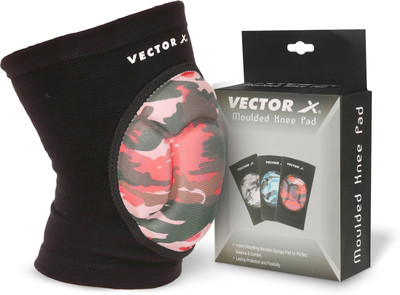 VECTOR X 1 Pc Camo Moulded Knee Cap For Pain Relief Guard Brace Band Gym Medium Knee Support(Black, Orange)