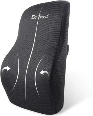 Dr Trust USA Memory Foam Backrest Chair Cushion Posture Corrector Spine Pain 360 Back / Lumbar Support(Black)