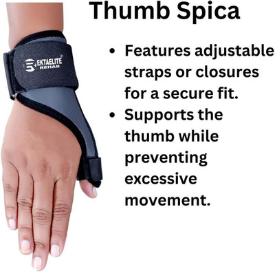 EKTAELITE Rehab Unisex Thumb Spica Splint Brace|Thumb Stabilizer for Pain,Carpal Tunnel & Trigger Splints(Grey)