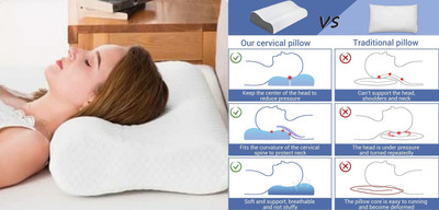 KITCHENNOVATE Memory Foam Fruits Sleeping Pillow Pack of 1(White)