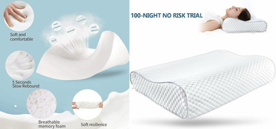 RUSHABH ENTERPRISE Memory Foam Nature Sleeping Pillow Pack of 1(White)