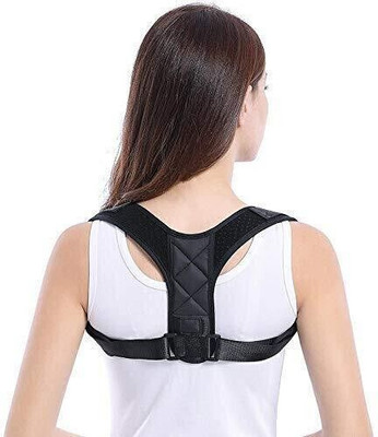 Clinic Care Men & Women Posture Corrector | Upper Back Support Brace Belt Posture Corrector(Black)