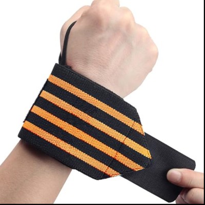 Donizard Wrist Support with Thumb Loop Strap Wrist Band for WeightLifting Gym & Workout Wrist Support(Black, Orange)