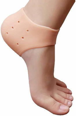 IRONCORE Silicon Gel Anti Crack Half Heel Socks for Swelling & Pain Relief Heel Support Heel Support