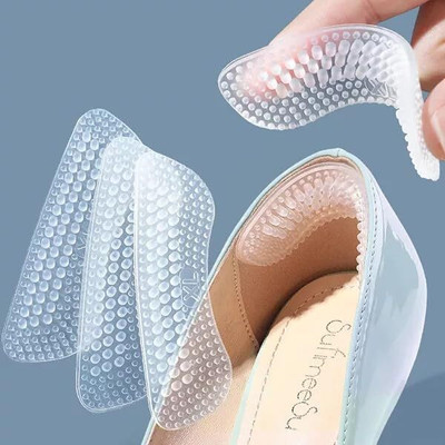 Coozico 4D Heel Liner Cushions Insoles Silicone Heel Grips for Womens Heel Support(Beige)