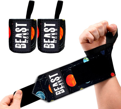 STEIGEN FITNESS Wrist Band for gym, Hand Grip Weight Lifting Straps, Wrist Support For joint Wrist Support(Black)