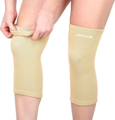 MOVOCARE Gym, Squats, and Running Compression Sleeves (Pack of 2) Knee Support(Beige)