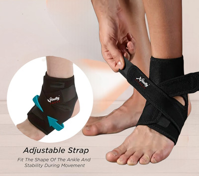 Xfinity Fitness Neoprene Ankle Support Brace Adjustable Compression for Pain & Injury Recovery Ankle Support(Black)