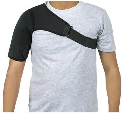 VKOSFIT Shoulder Support Belt Adjustable Stretch Strap Wrap For Right , Left Shoulder Support(Black)