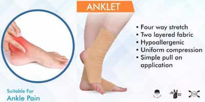 infinity deal Ankle Support Brace Cap Wrap Pad for Men and Women ASVK=4535 Ankle Support(Brown)