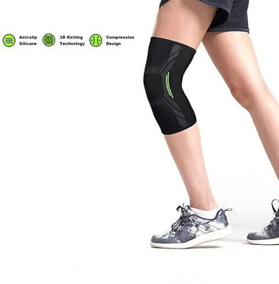 PRSTI Knee Compression Support Knee caps For Women and Men (Pack Of Pair) Knee Support(Green)