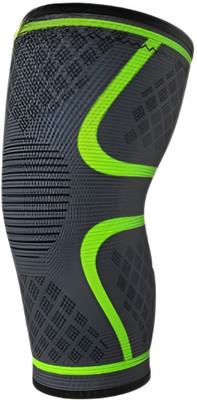 Donizard 3D Knee Cap Compression Support Sleeve for Pain Relief Exercise Gym 1 Piece Knee Support(Black)