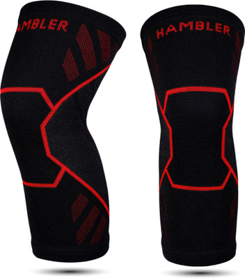 Hambler ANTI-SLIP COMPRESSION SLEEVE FOR MEN & WOMEN,KNEE BRACE FOR RUNNING Pack2 Knee Support(Red)