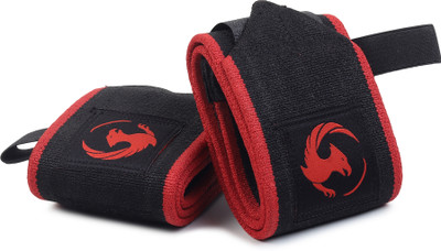 GRIFFIN GEARS Weight Lifting Wrist Support, with Thumb Loop Strap for Gym (Red/Black) Wrist Support(Black, Red)