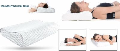 PRATIK MARKETING Memory Foam Geometric Sleeping Pillow Pack of 166(White)