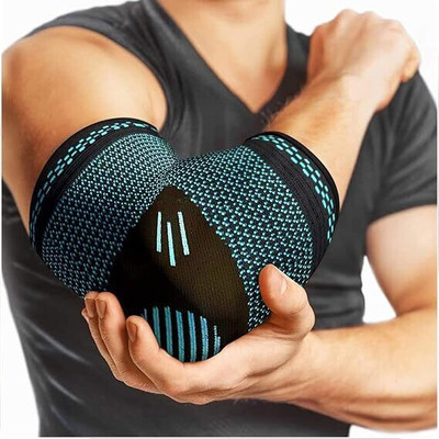 sachi sports Elbow Support for Gym, Elbow Compression Sleeves for Men and Women Workout, Elbow Support(Black, Grey)