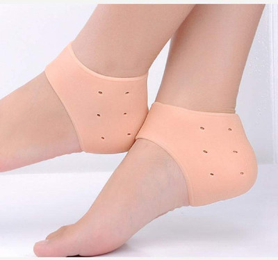 Jexix Silicon Gel Heel Protector Moisturizing Heel Socks-1 Pair Heel Support(Beige)