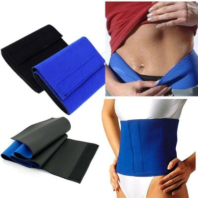 infinity deal Tummy Sweat Waist Trainer Belt For Men and Women (BLUE) Abdominal Belt(Blue)