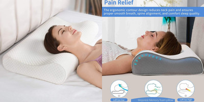 RUSHABH ENTERPRISE Memory Foam Fruits Sleeping Pillow Pack of 1(White)