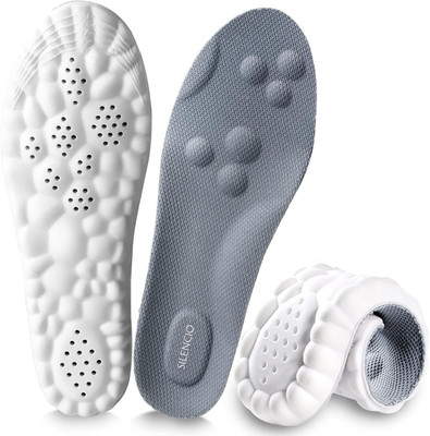 enrics Insoles Gel Shoes For Men and Women Trimmable Replacing Insole (EU Size 36-40) Foot Support(Grey)