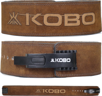 KOBO Adjustable New Lever Belt Power Lifting Lever Belt Natural Leather Back / Lumbar Support