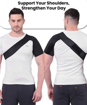 HOC Shoulder Support Belt Adjustable Stretch Strap Wrap For Universal Shoulder Support(Black)