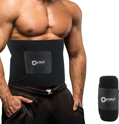 FITPUT Sweat Slim Belt for Men and Women Tummy Trimmer Abdominal Belt(Black)