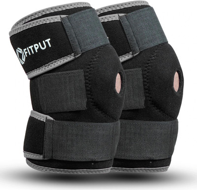 FITPUT Adjustable Knee Support Patella for men and women Knee Support(Grey, Black)