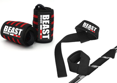 STEIGEN FITNESS BEAST MODE WRIST BANDS SUPPORTER FOR GYM,HAND GRIP GLOVES ,WRIST WRAPS Wrist Support(Grey)