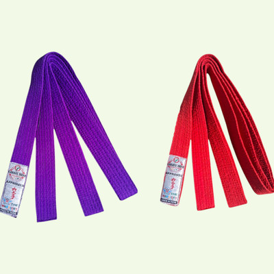 Dhaani Karate Martial Arts Belts, Purple and Red, Cotton, Pack of 2 Abdominal Belt(Purple)