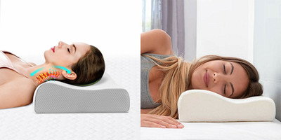 ANUSHKA ENTERPRISE Memory Foam Abstract Sleeping Pillow Pack of 1(White)