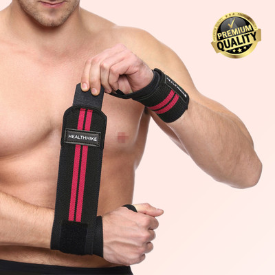 HealthHike Supporter for Gym, Adjustable Hand Wrap, Strap/Band for WeightLifting Men Women Wrist Support(Red, Black)