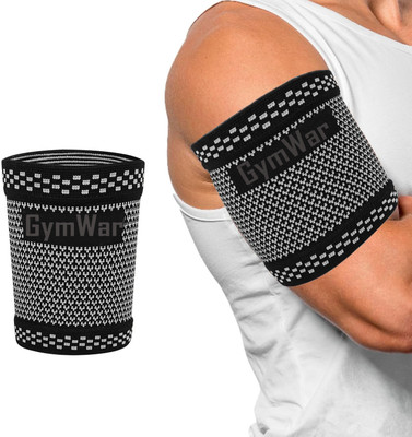 GymWar Bicep Tendonitis Brace, Knitted Compression Upper Arm Sleeve Support Arm Support(Grey)