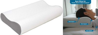 PRATIK MARKETING Memory Foam Polka Sleeping Pillow Pack of 306(White)
