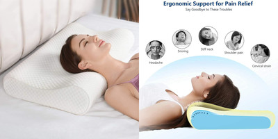 HIRUSH ENTERPRISE Memory Foam Fruits Sleeping Pillow Pack of 1(White)